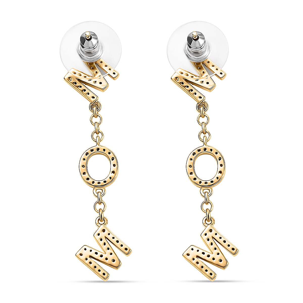 D'Joy Moissanite 1.00 ctw MOM Earrings in Vermeil Yellow Gold Over Sterling Silver image number 3