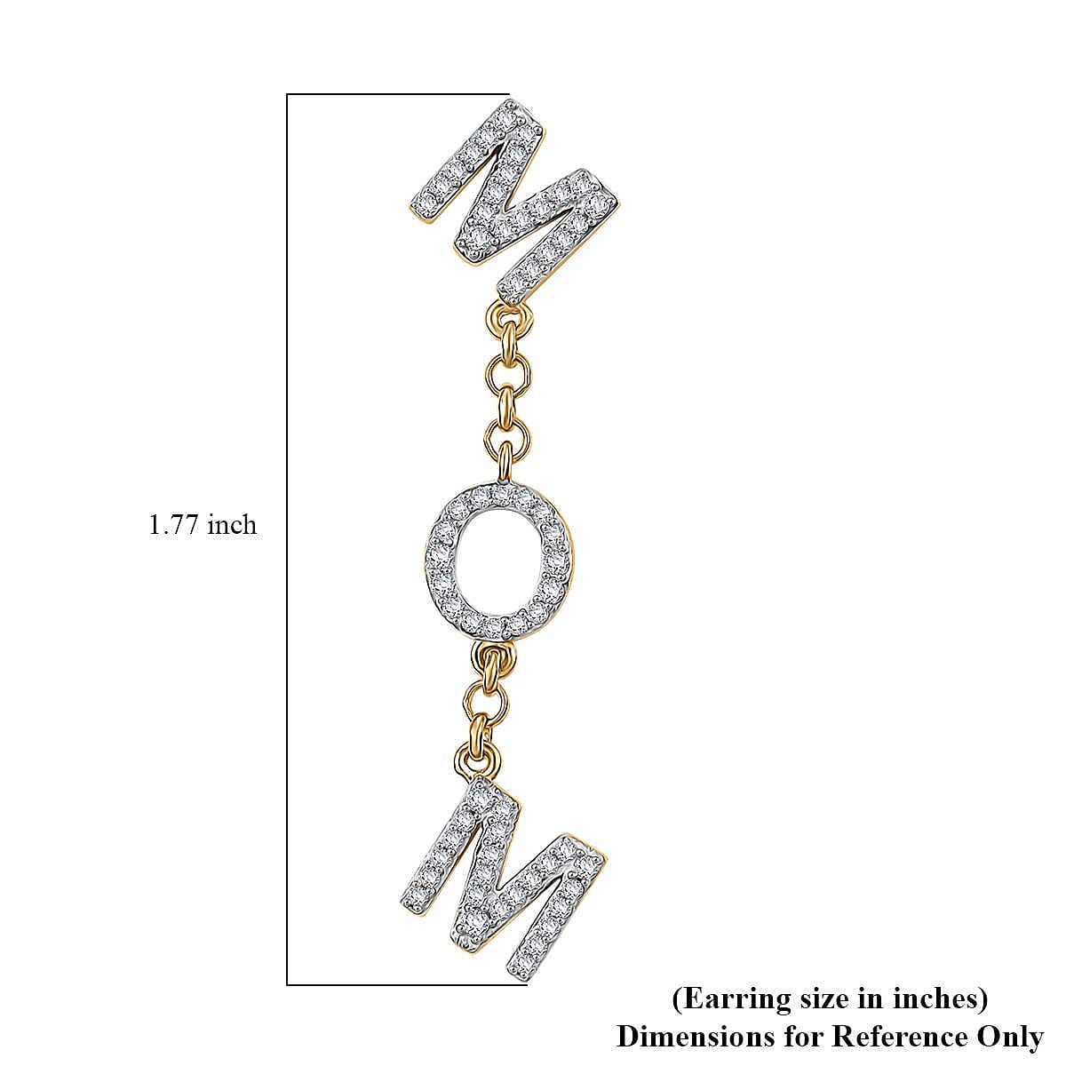 D'Joy Moissanite 1.00 ctw MOM Earrings in Vermeil Yellow Gold Over Sterling Silver image number 4
