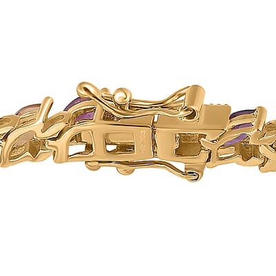 Multi Gemstone Tennis Bracelet in Vermeil Yellow Gold Over Sterling Silver (8.00 In) 9.50 ctw