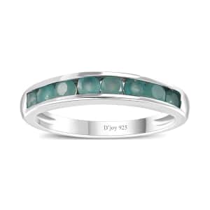 Grandidierite Half Eternity Band Ring in Platinum Over Sterling Silver (Size 10.0) 0.65 ctw