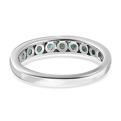 Grandidierite Half Eternity Band Ring in Platinum Over Sterling Silver (Size 10.0) 0.65 ctw