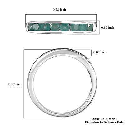 Grandidierite Half Eternity Band Ring in Platinum Over Sterling Silver (Size 10.0) 0.65 ctw