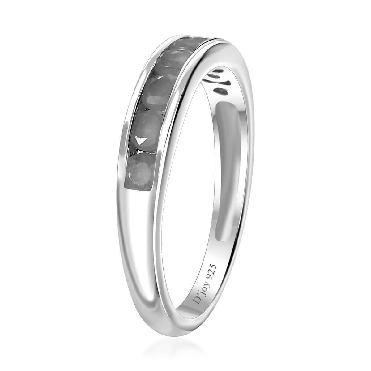 Grandidierite Half Eternity Band Ring in Platinum Over Sterling Silver (Size 6.0) 0.65 ctw image number 3