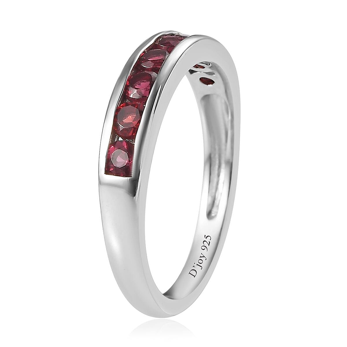 Anthill Garnet Half Eternity Band Ring in Platinum Over Sterling Silver (Size 6.0) 0.70 ctw image number 3