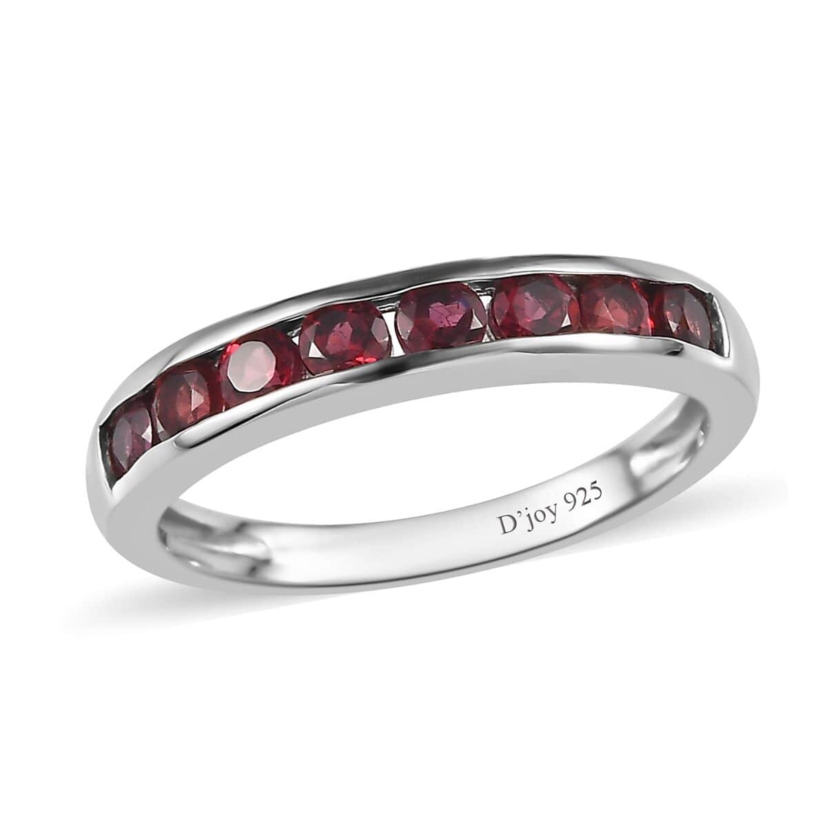 Anthill Garnet Half Eternity Band Ring in Platinum Over Sterling Silver (Size 7.0) 0.70 ctw image number 0