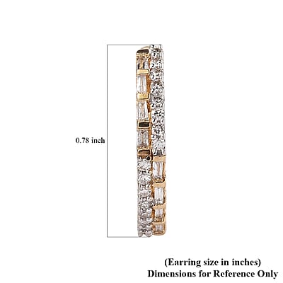 Diamond G-H SI 0.35 ctw Hoop Earrings in 18K Vermeil Yellow Gold Over Sterling Silver