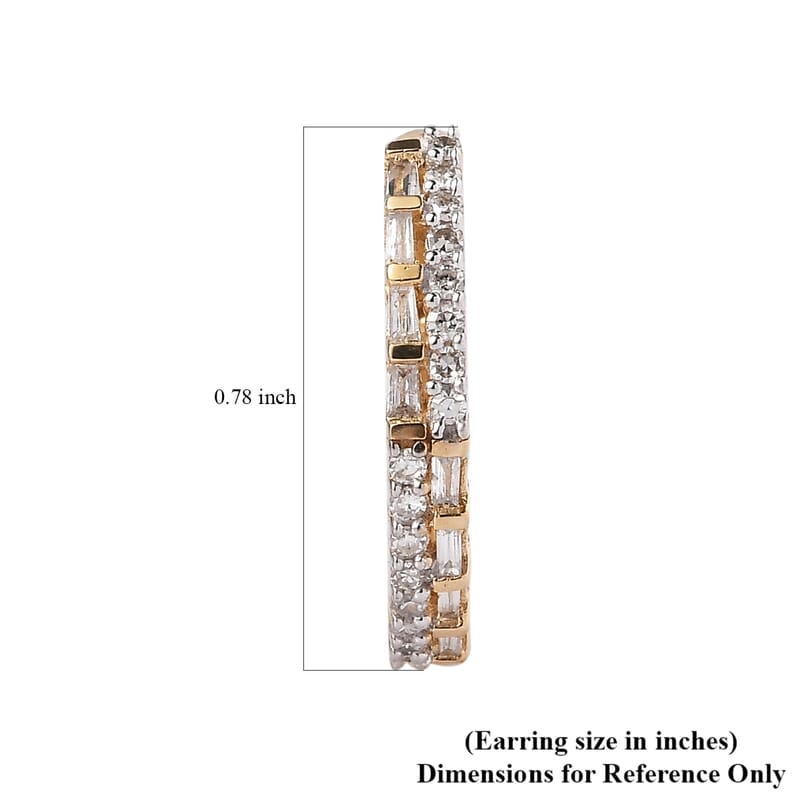 Diamond G-H SI 0.35 ctw Hoop Earrings in 18K Vermeil Yellow Gold Over Sterling Silver
