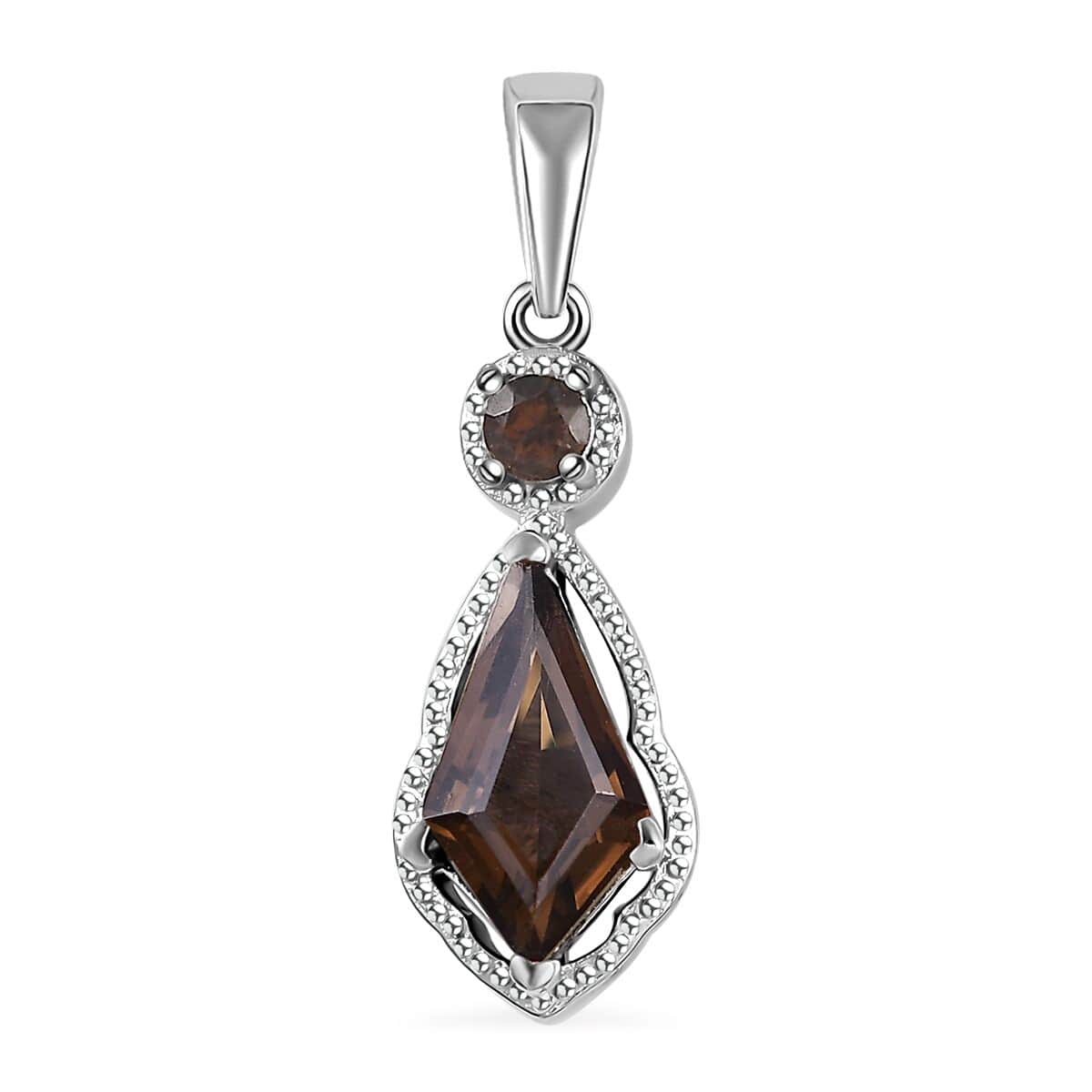 Brazilian Smoky Quartz Pendant in Platinum Over Copper 1.35 ctw image number 0