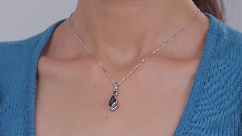 Brazilian Smoky Quartz Pendant in Platinum Over Copper 1.35 ctw