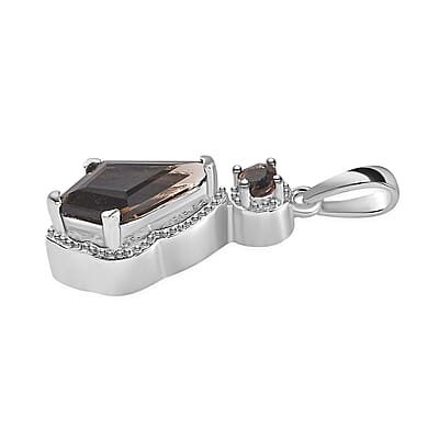 Brazilian Smoky Quartz Pendant in Platinum Over Copper 1.35 ctw