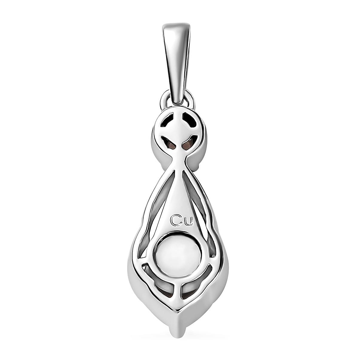 Brazilian Smoky Quartz Pendant in Platinum Over Copper 1.35 ctw