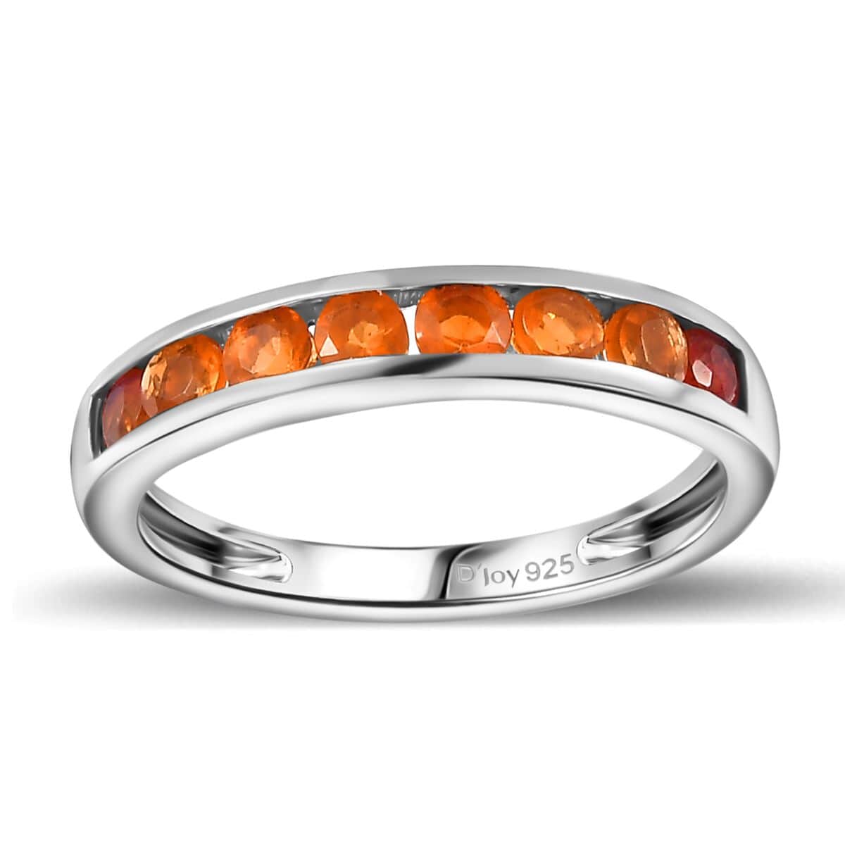 Jalisco Fire Opal Half Eternity Band Ring in Platinum Over Sterling Silver (Size 10.0) 0.40 ctw image number 0