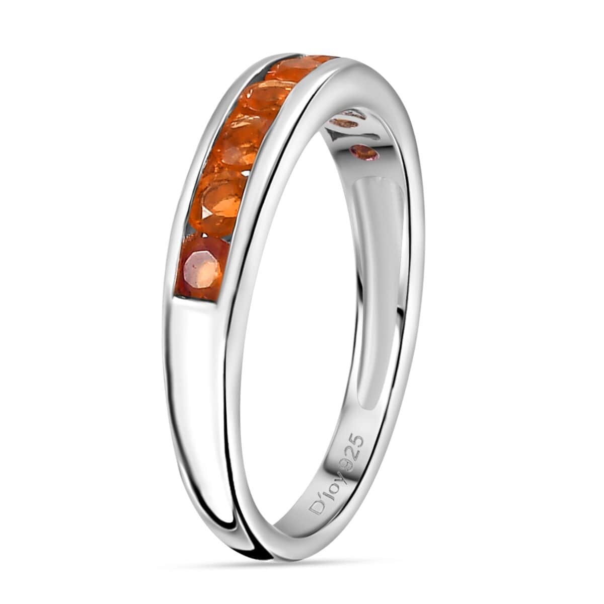 Jalisco Fire Opal Half Eternity Band Ring in Platinum Over Sterling Silver (Size 10.0) 0.40 ctw image number 3