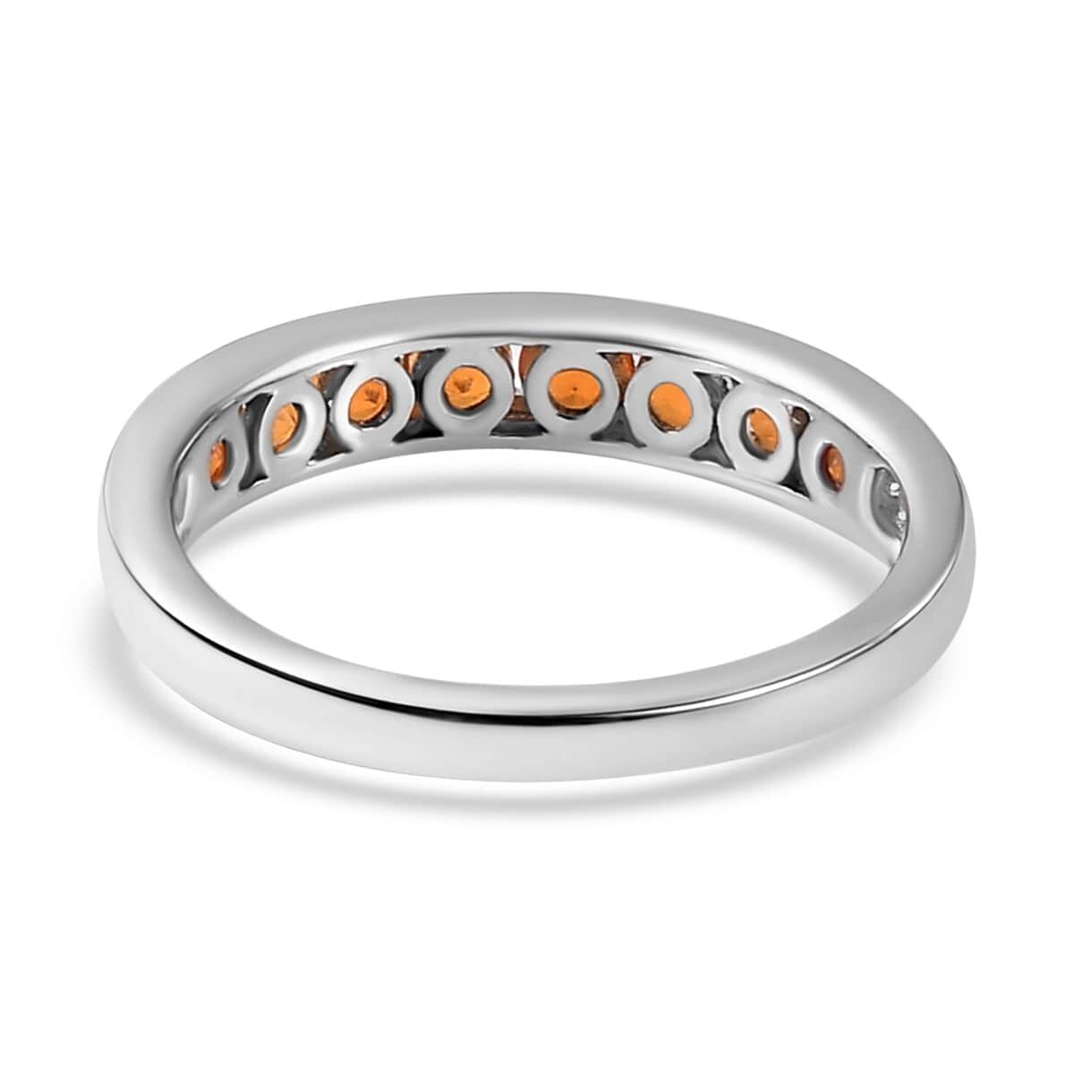Jalisco Fire Opal Half Eternity Band Ring in Platinum Over Sterling Silver (Size 10.0) 0.40 ctw image number 4
