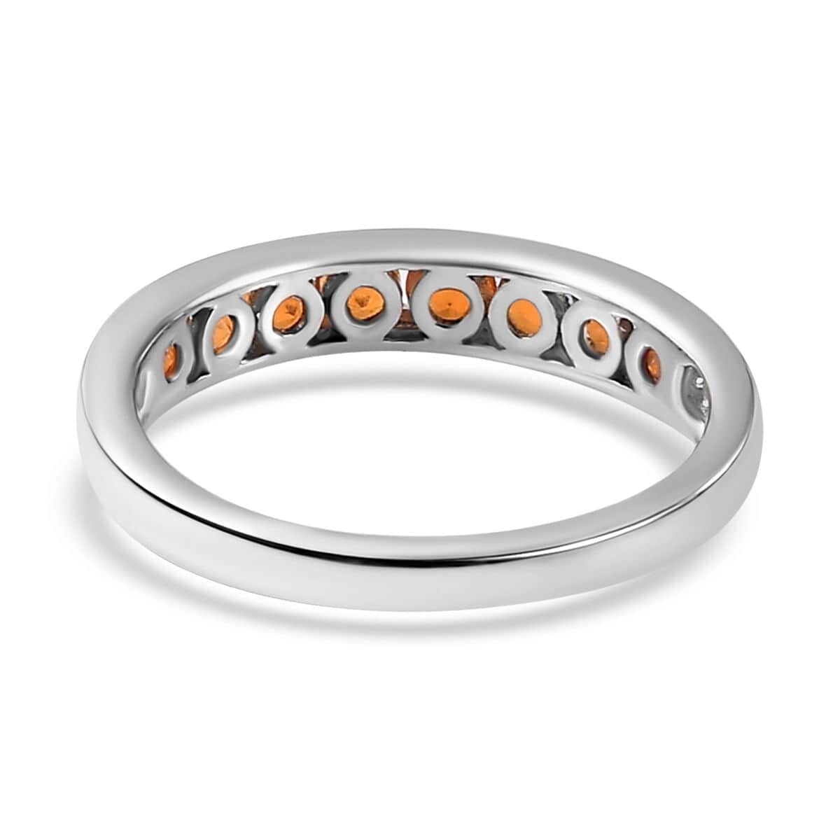 Jalisco Fire Opal Half Eternity Band Ring in Platinum Over Sterling Silver (Size 7.0) 0.40 ctw image number 4