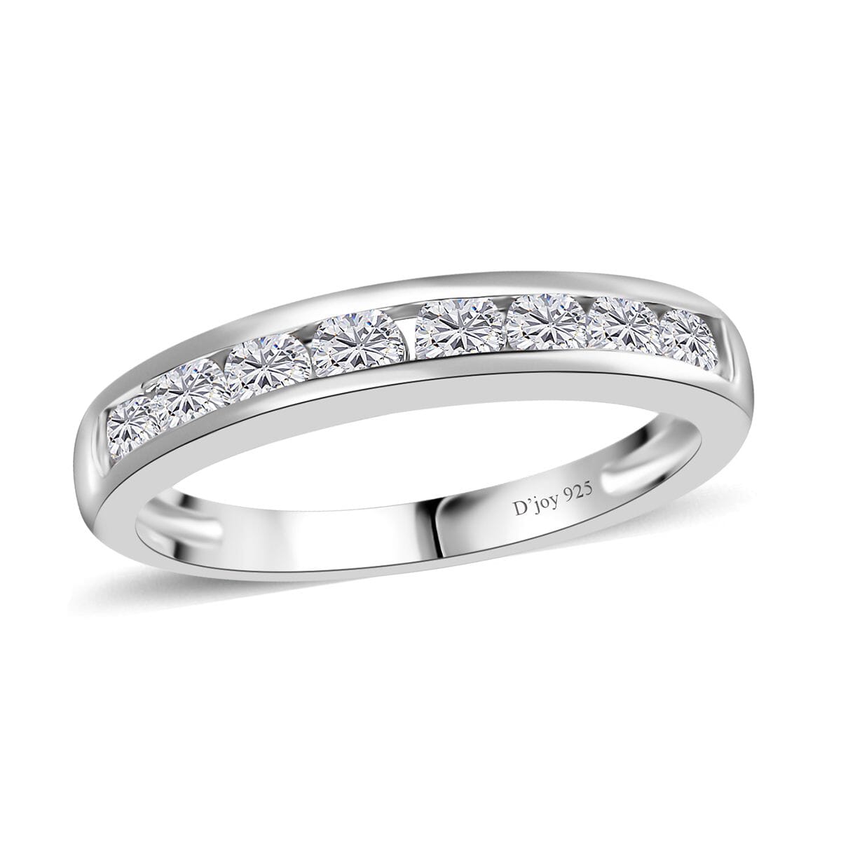 Moissanite Half Eternity Band Ring in Platinum Over Sterling Silver (Size 10.0) 0.50 ctw image number 0