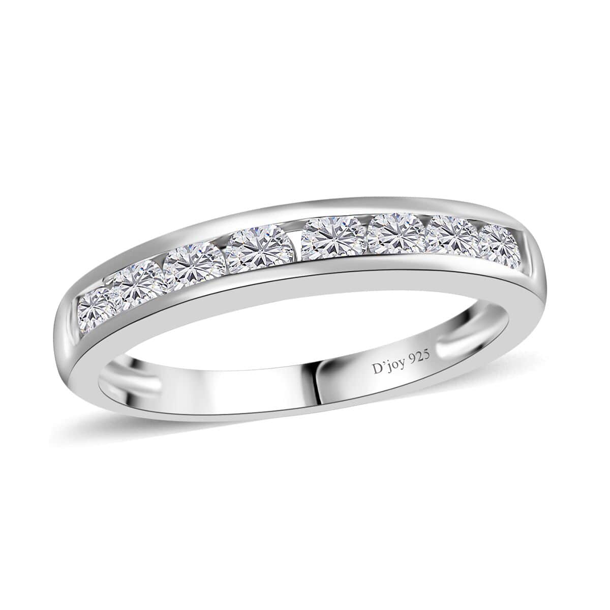 Moissanite Half Eternity Band Ring in Platinum Over Sterling Silver (Size 5.0) 0.50 ctw image number 0