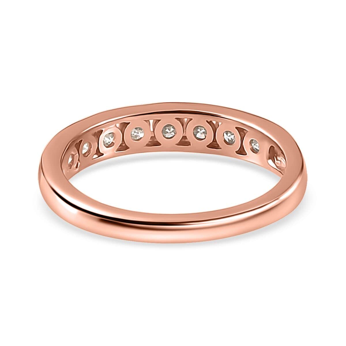 Moissanite Half Eternity Band Ring in Vermeil Rose Gold Over Sterling Silver (Size 7.0) 0.50 ctw image number 4