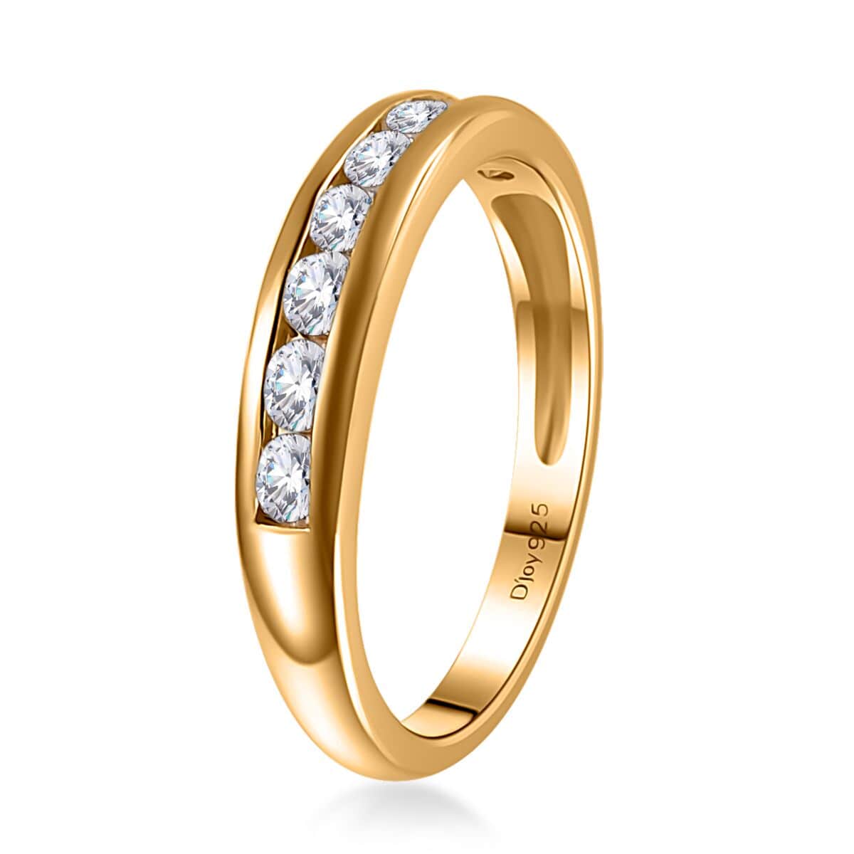 Moissanite Half Eternity Band Ring in Vermeil Yellow Gold Over Sterling Silver (Size 10.0) 0.50 ctw image number 3