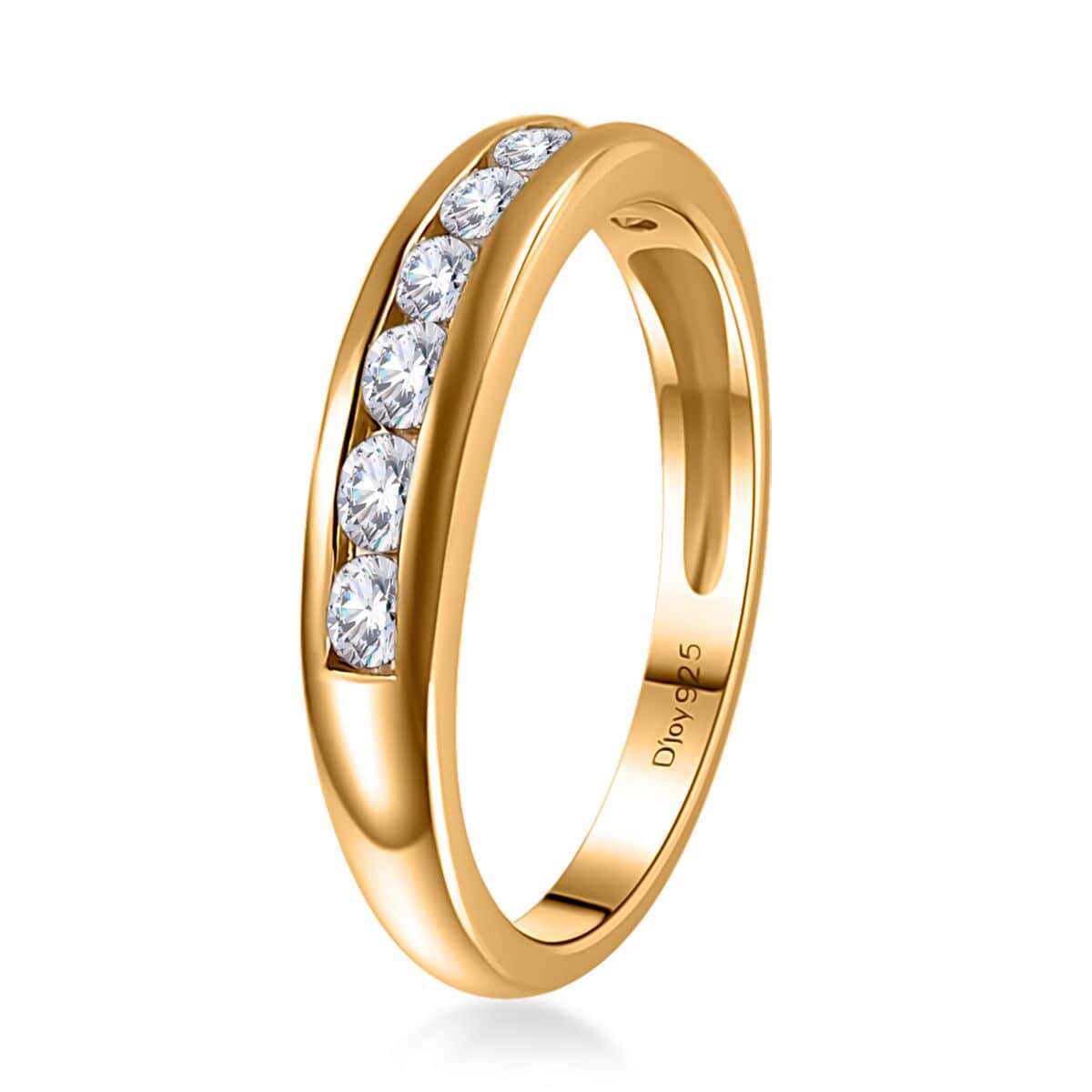 Moissanite Half Eternity Band Ring in Vermeil Yellow Gold Over Sterling Silver (Size 5.0) 0.50 ctw image number 3