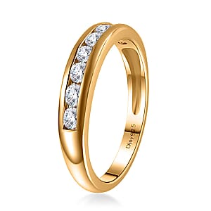 Moissanite Half Eternity Band Ring in Vermeil Yellow Gold Over Sterling Silver (Size 5.0) 0.50 ctw