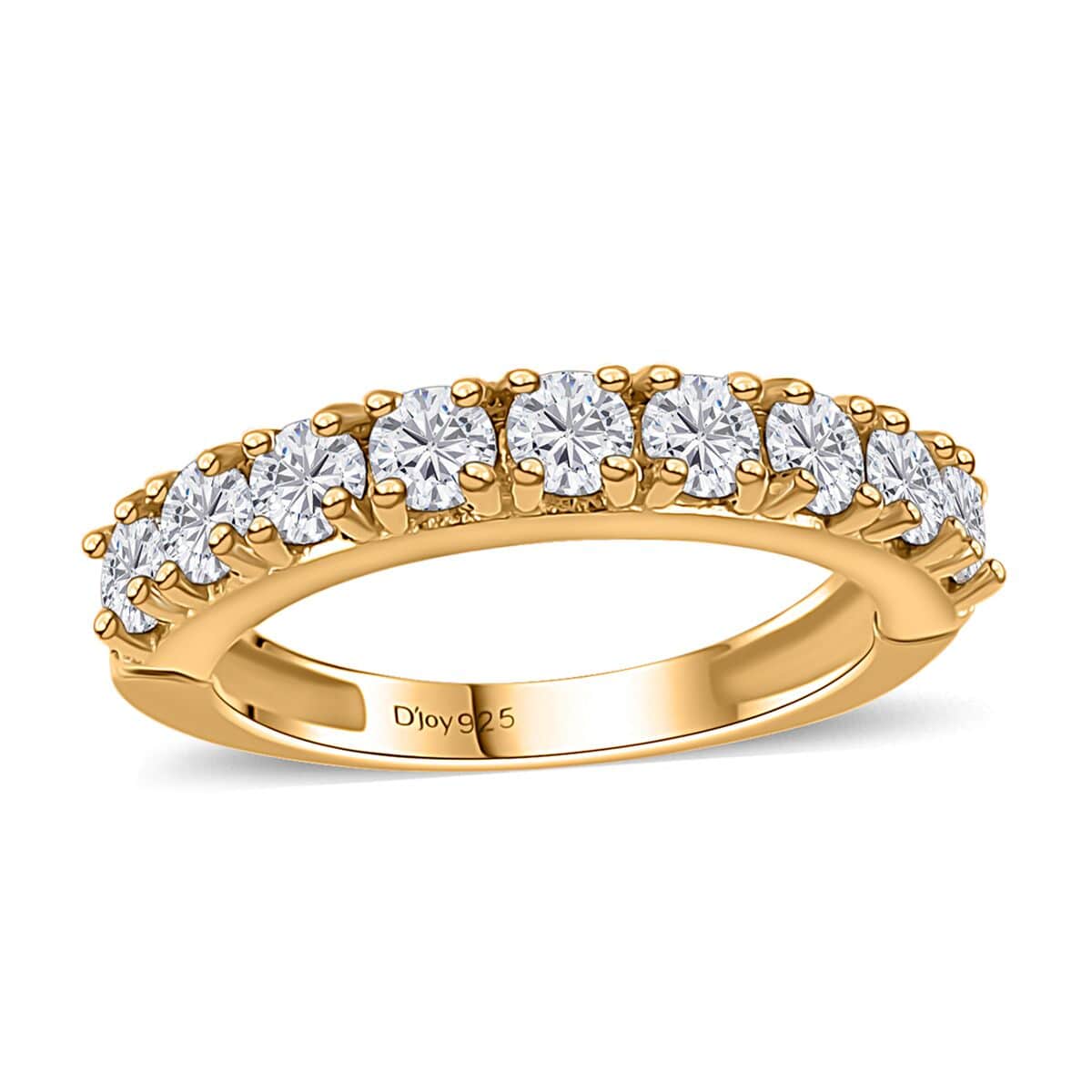 Moissanite Half Eternity Band Ring in Vermeil Yellow Gold Over Sterling Silver (Size 10.0) 1.00 ctw image number 0