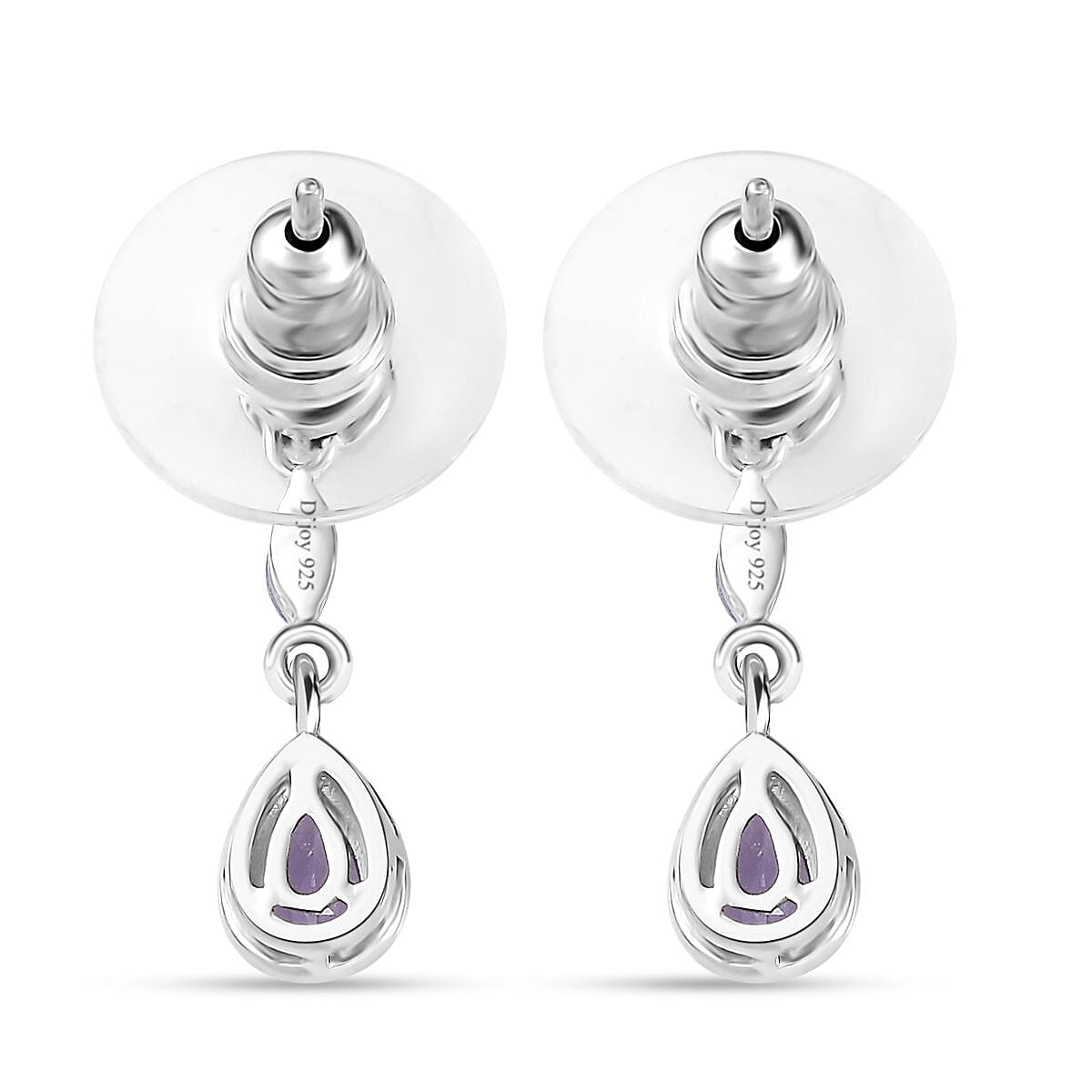 D'Joy Tanzanite Dangle Earrings in Platinum Over Sterling Silver 1.20 ctw
