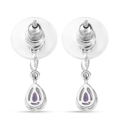 D'Joy Tanzanite Dangle Earrings in Platinum Over Sterling Silver 1.20 ctw