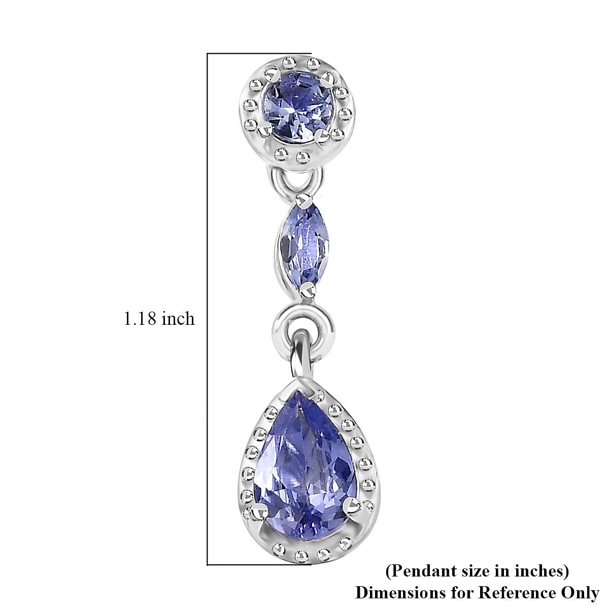 D'Joy Tanzanite Dangle Earrings in Platinum Over Sterling Silver 1.20 ctw