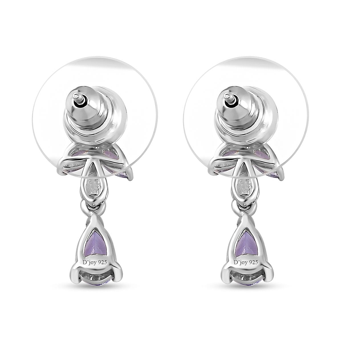 Tanzanite Dangle Earrings in Platinum Over Sterling Silver 1.35 ctw