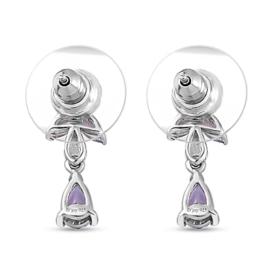 Tanzanite Dangle Earrings in Platinum Over Sterling Silver 1.35 ctw