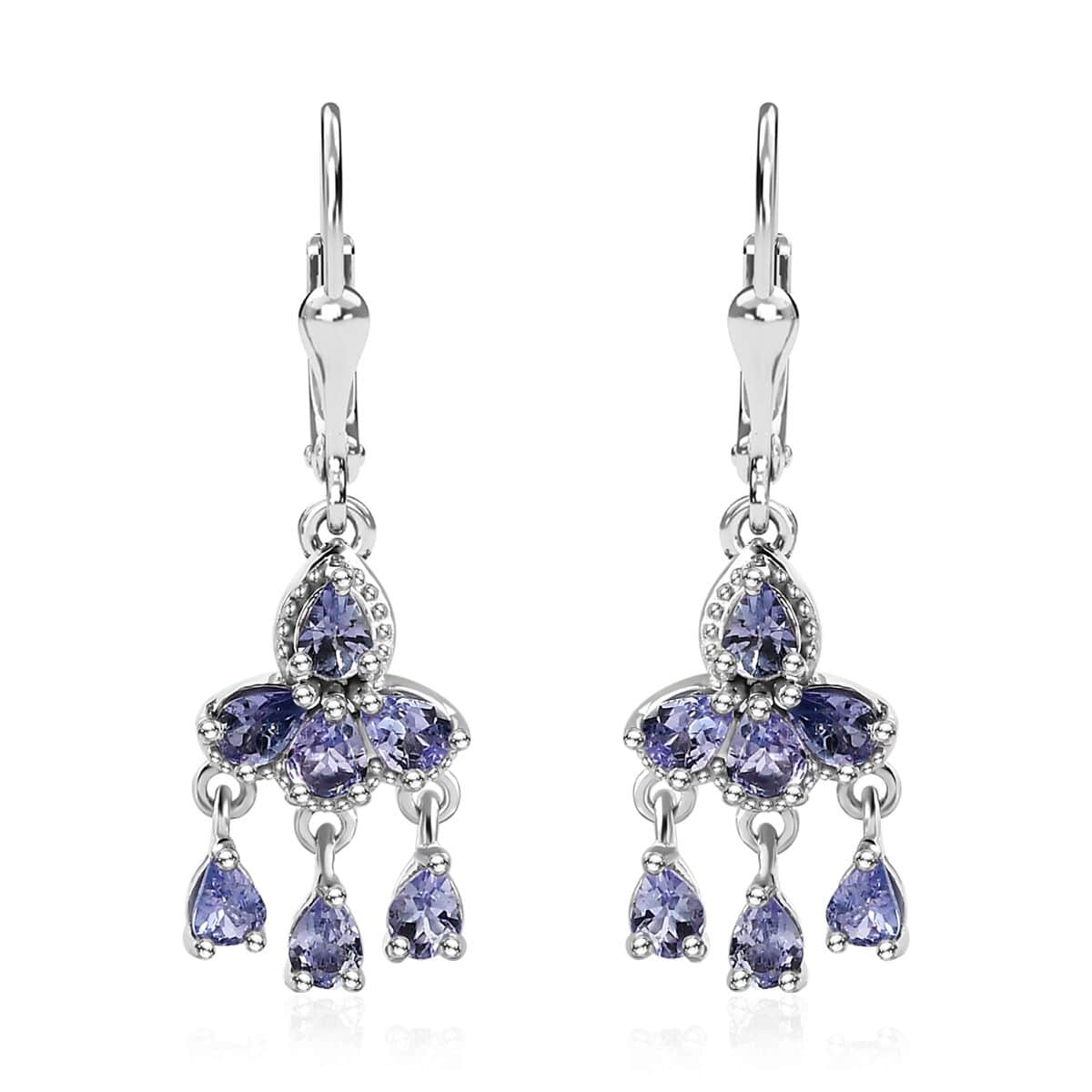Tanzanite Chandelier Earrings in Platinum Over Sterling Silver 2.00 ctw image number 0