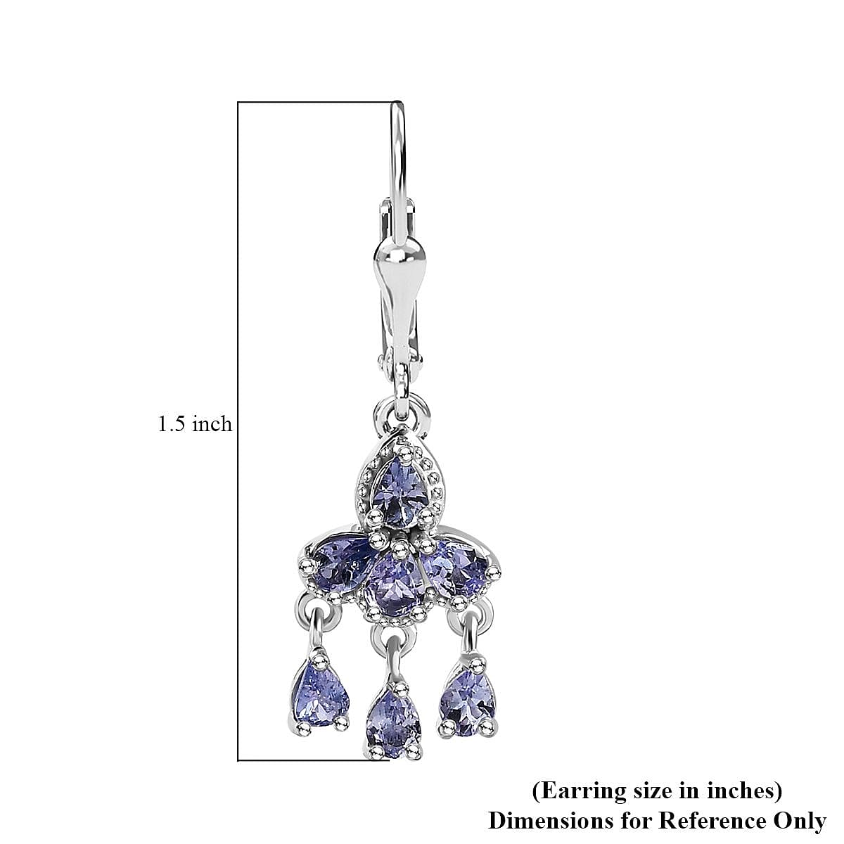 Tanzanite Chandelier Earrings in Platinum Over Sterling Silver 2.00 ctw