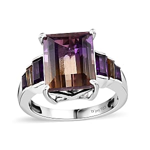 AAA Anahi Ametrine and Multi Gemstone Ring in Platinum Over Sterling Silver (Size 9.0) 5.90 ctw