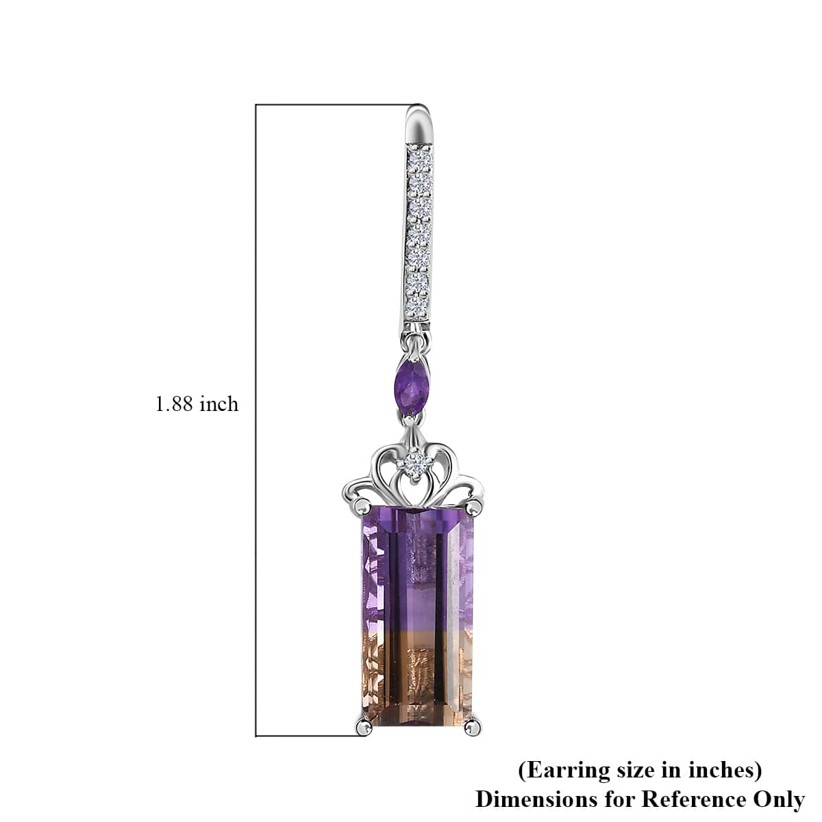 AAA Anahi Ametrine and Multi Gemstone Dangling Earrings in Platinum Over Sterling Silver 12.80 ctw image number 5