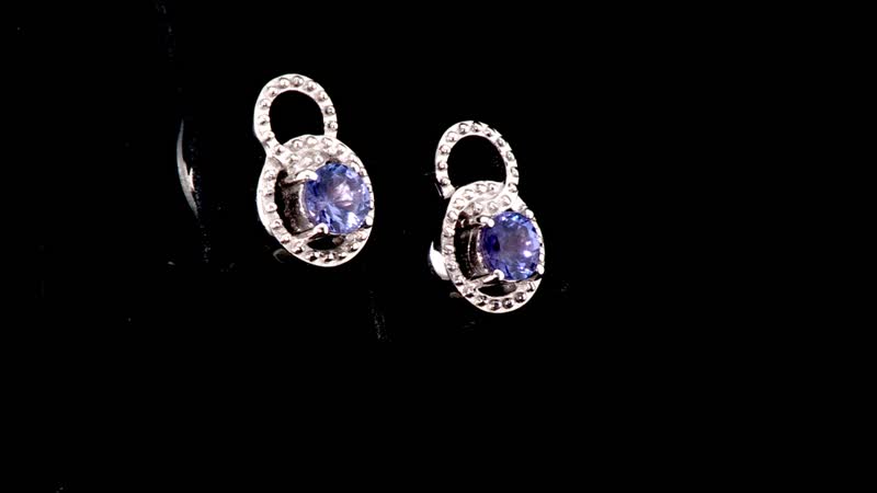 Tanzanite Stud Earrings in Platinum Over Sterling Silver 0.60 ctw