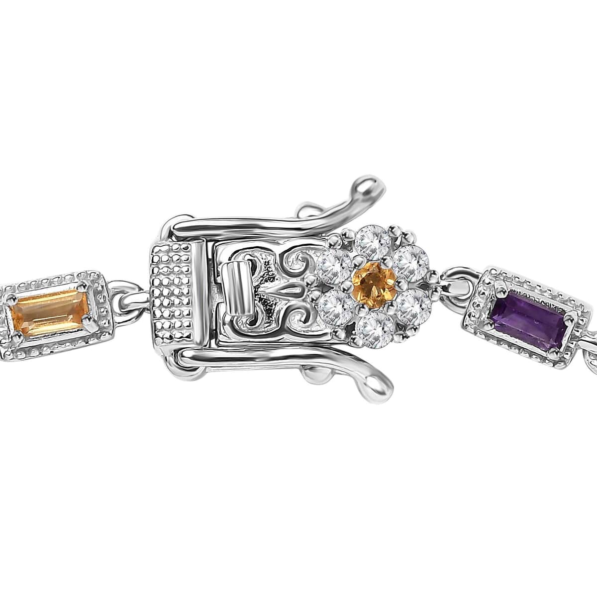 AAA Anahi Ametrine and Multi Gemstone Bracelet in Platinum Over Sterling Silver (7.25 In) 12.10 ctw image number 3