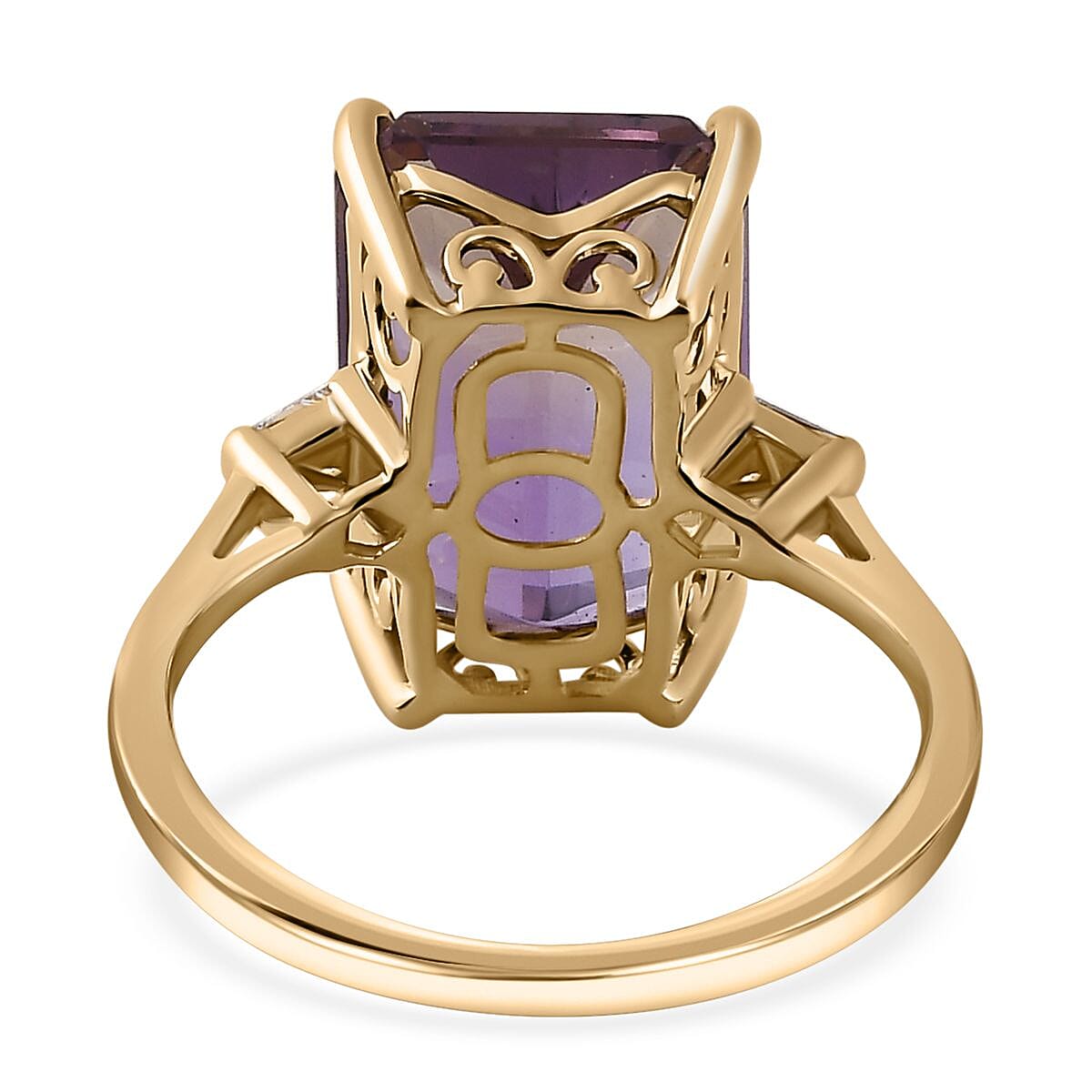 Luxoro 10K Yellow Gold AAA Anahi Ametrine, Diamond (G-H, I2) Ring (Size 10.0) 7.65 ctw