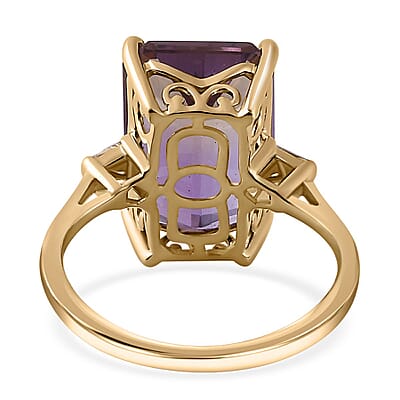 Luxoro 10K Yellow Gold AAA Anahi Ametrine, Diamond (G-H, I2) Ring (Size 10.0) 7.65 ctw