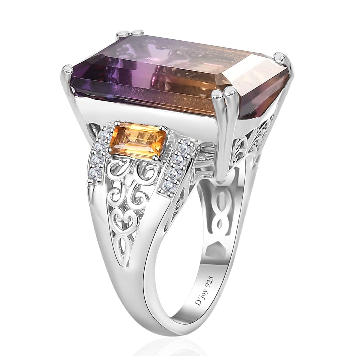 AAA Anahi Ametrine and Multi Gemstone Ring in Platinum Over Sterling Silver (Size 10.0) 16.65 ctw image number 3