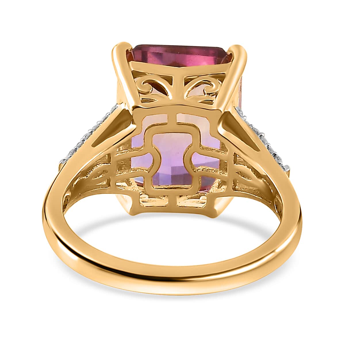 AAA Anahi Ametrine and Moissanite Ring in Vermeil Yellow Gold Over Sterling Silver (Size 10.0) 6.65 ctw image number 4