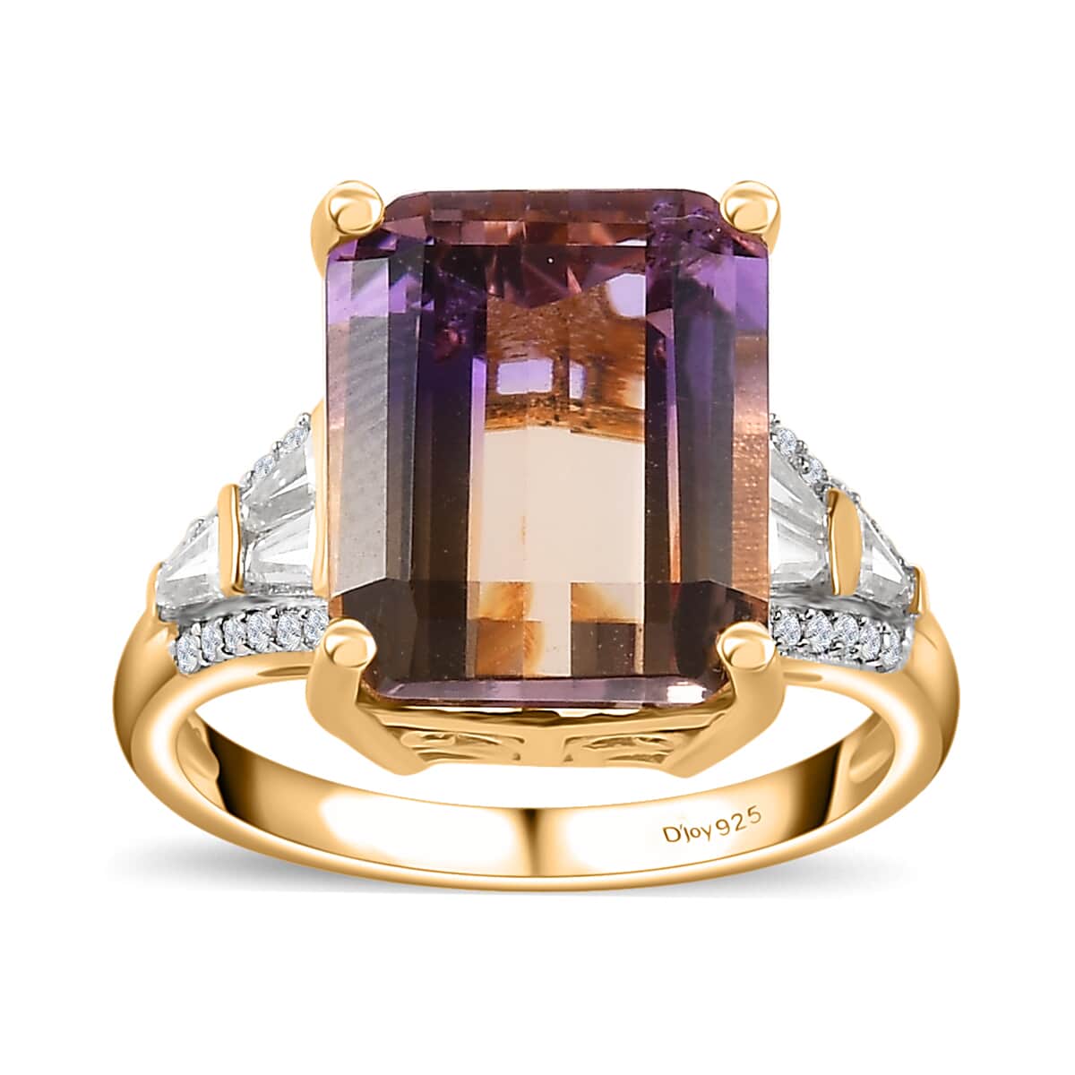 AAA Anahi Ametrine and Moissanite Ring in Vermeil Yellow Gold Over Sterling Silver (Size 8.0) 6.65 ctw image number 0