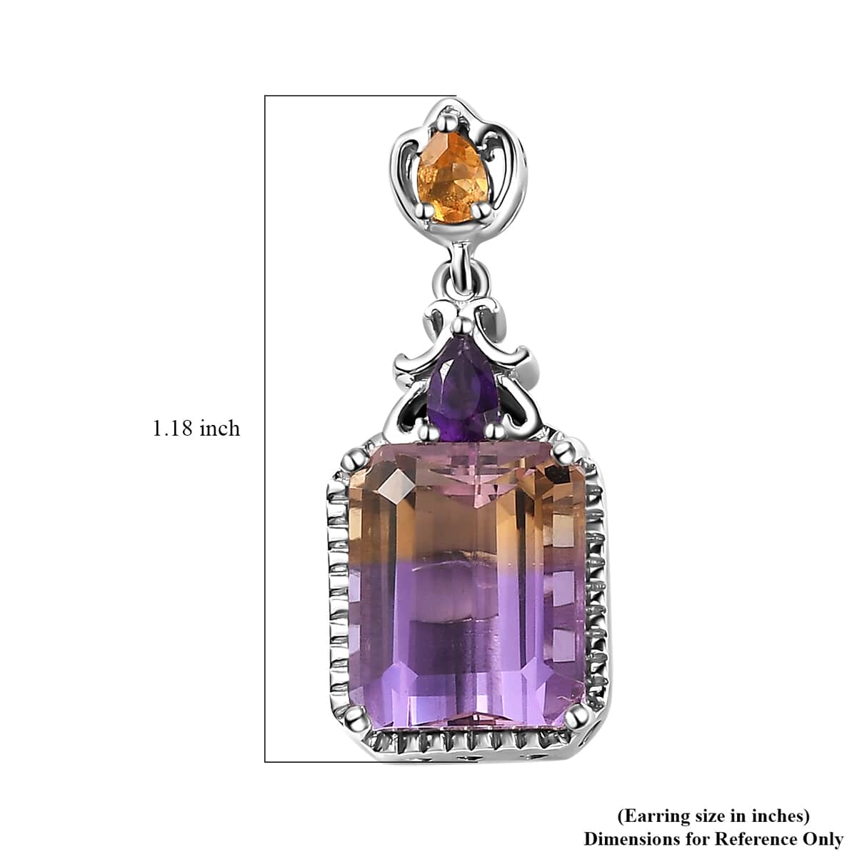 AAA Anahi Ametrine and Multi Gemstone Dangle Earrings in Platinum Over Sterling Silver 13.75 ctw image number 5