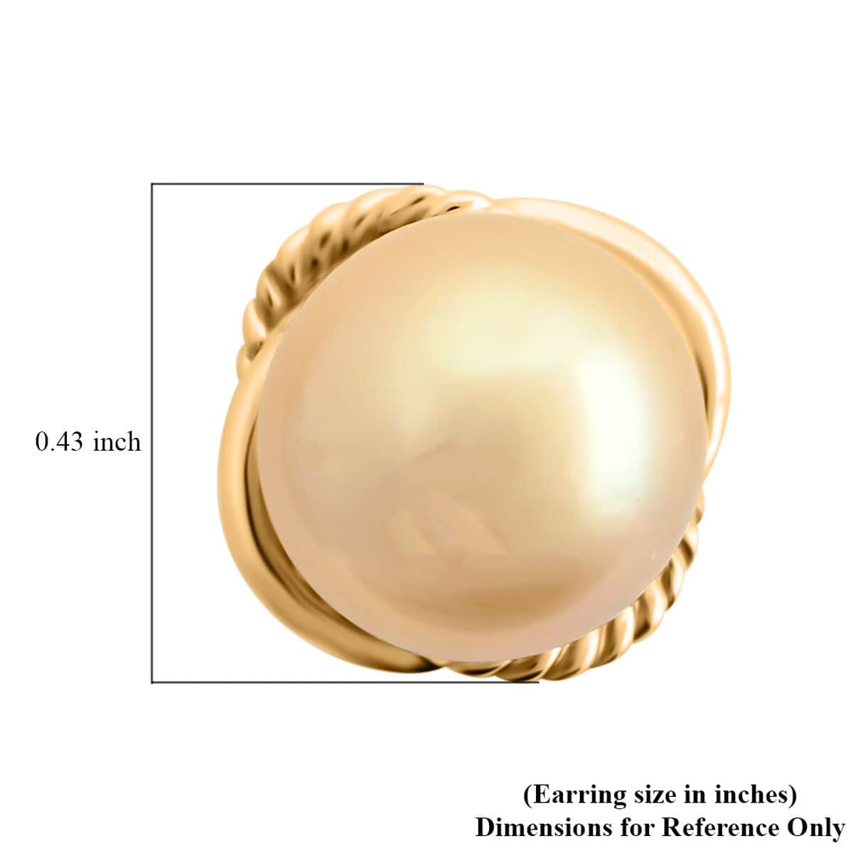 Certified & Appraised Iliana 18K Yellow Gold AAA South Sea Golden Pearl (7.5-7.9mm) Earrings image number 4