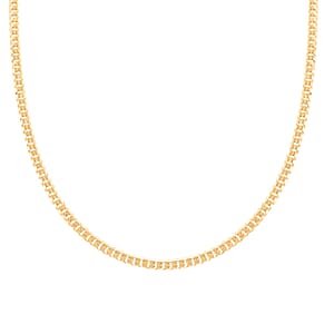 Italian 14K YG Over Sterling Silver Flat Curb Necklace (22 Inches) (10 g)