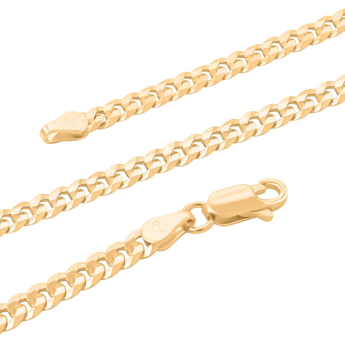 Italian 14K YG Over Sterling Silver Flat Curb Necklace (22 Inches) (9.8 g) image number 2