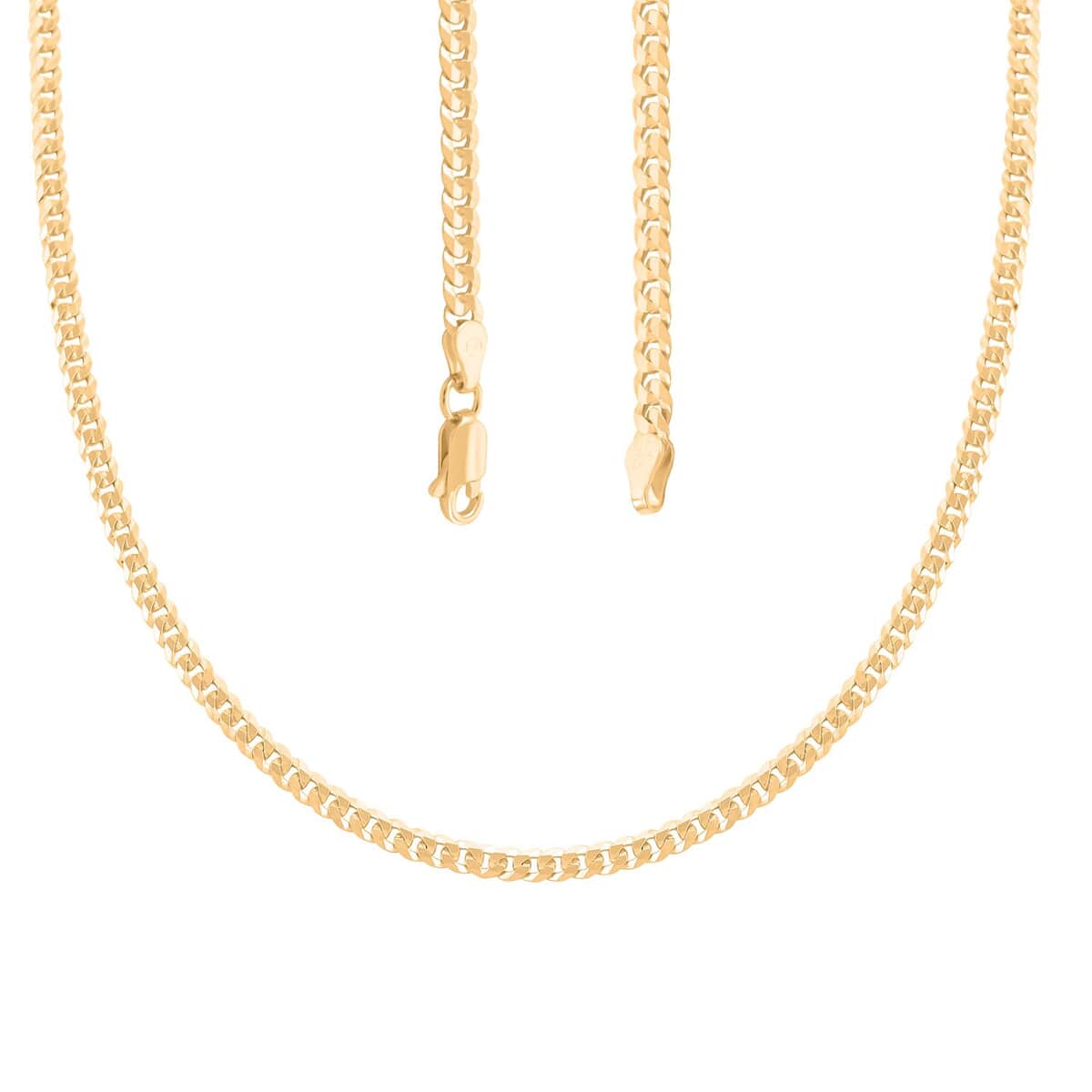 Italian 14K YG Over Sterling Silver Flat Curb Necklace (22 Inches) (9.8 g) image number 3