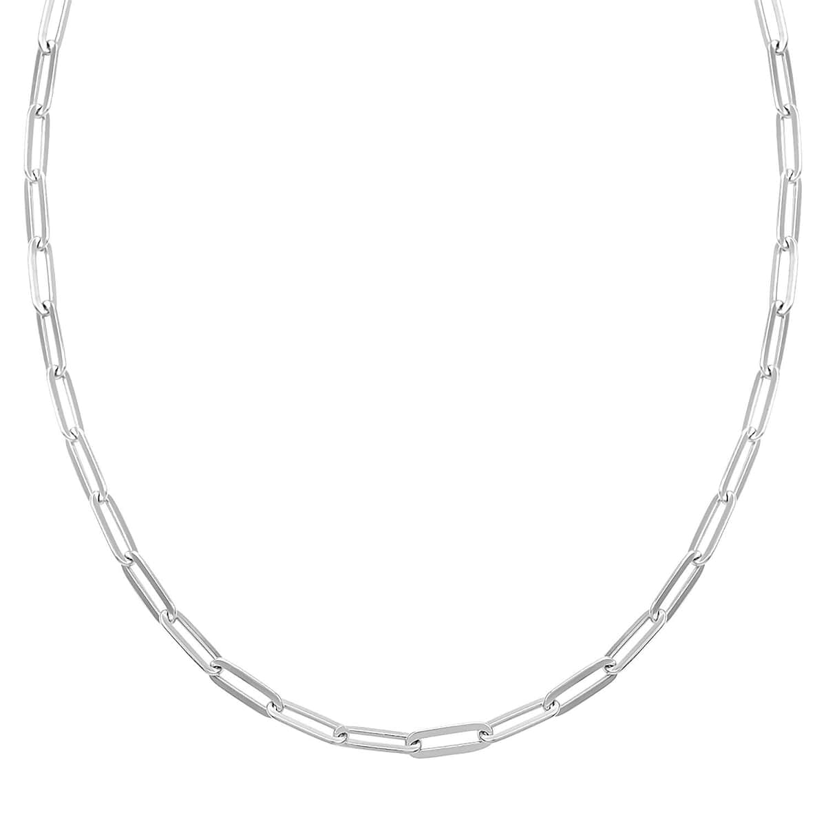 Paperclip Chain Necklace in Sterling Silver 20 Inches 10.90 Grams image number 0