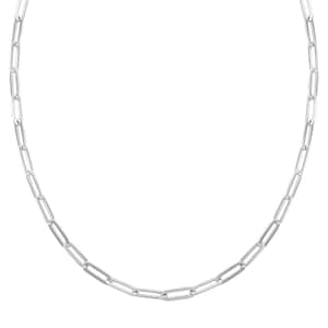 Sterling Silver Paperclip Chain Necklace 20 Inches 10.90 Grams