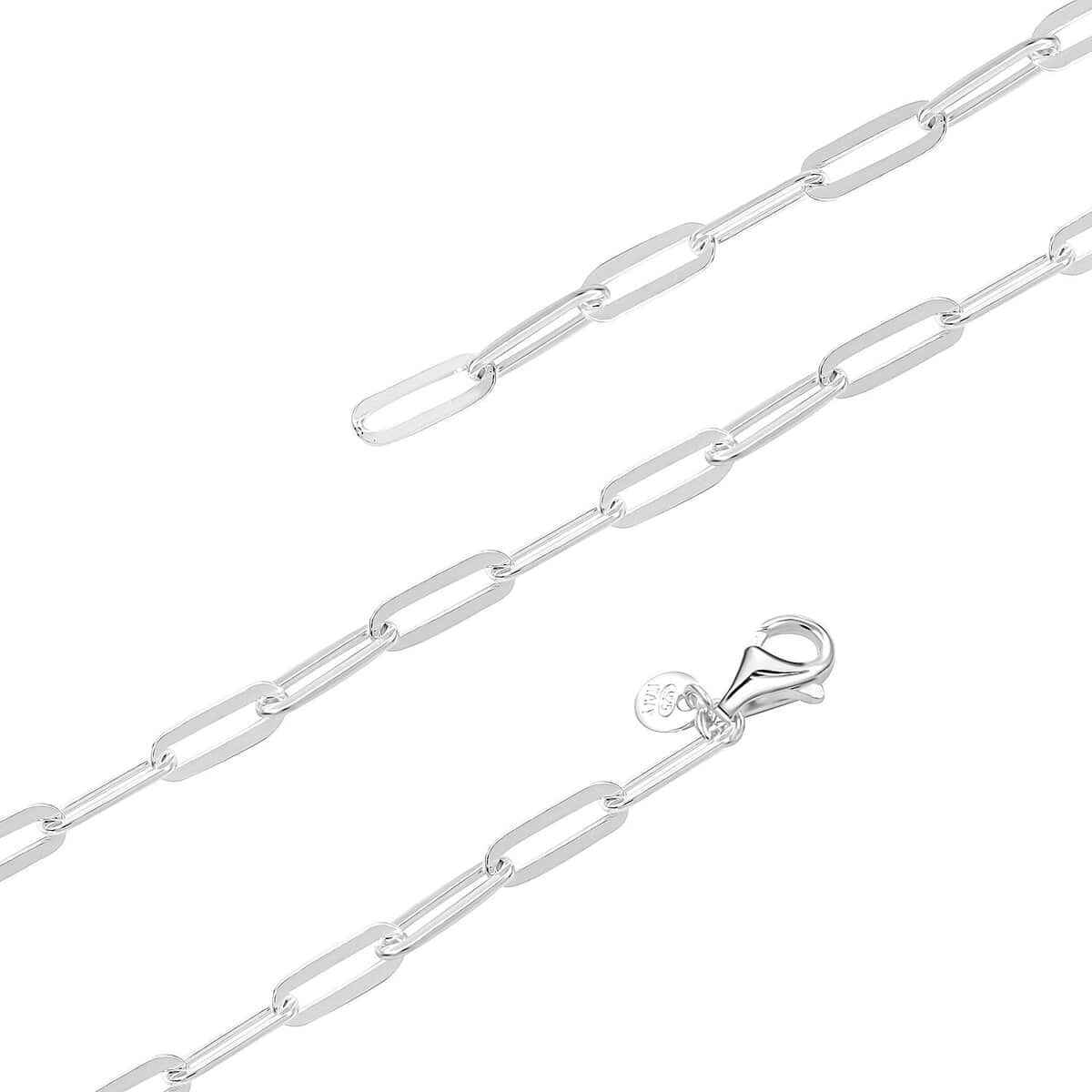 Paperclip Chain Necklace in Sterling Silver 20 Inches 10.90 Grams image number 2